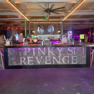 a bar with neon lights