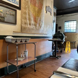 a table with plates on it