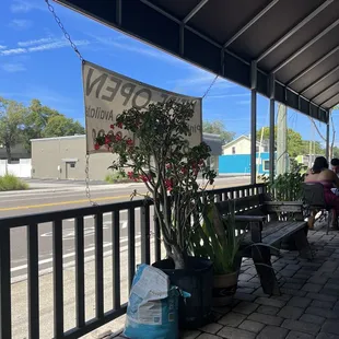 outside seating area