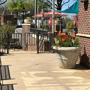 Outside.  They were not serving outside during our visit