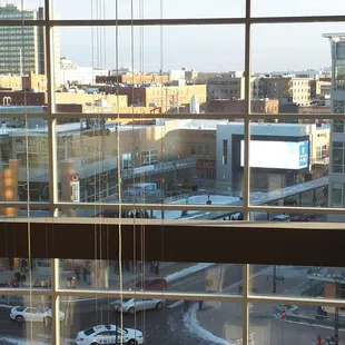The view of the railyard from Pinnacle Bank Arena.