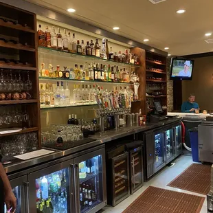 the bar area of a restaurant