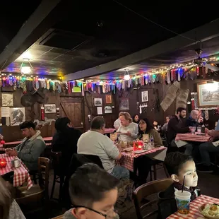 people eating at tables