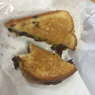 Grilled cheese add bacon.