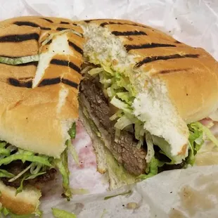 a cut in half sandwich