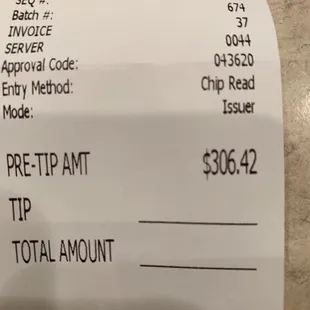 It very clearly say &quot;PRE-TIP AMOUNT&quot; but that&apos;s actually the total with the tip already added.