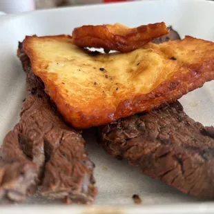 Carne asada with fried cheese