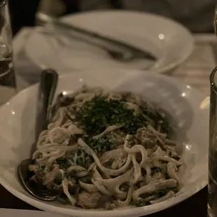 Fettuccini with cashew cream sauce