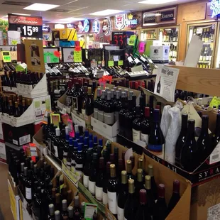 a variety of wines on display