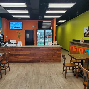 the inside of a restaurant