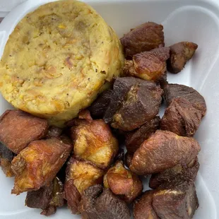Mofongo with fried pork