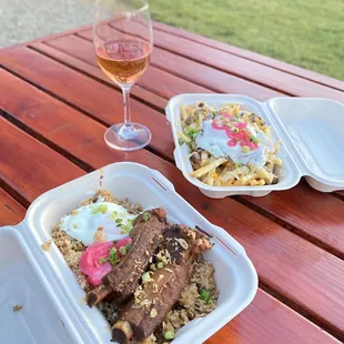 Ribs Adobo and Sisig Fries