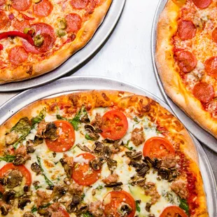 three different pizzas