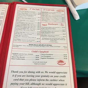 Menu ...