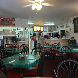 Dining area and kitchen area