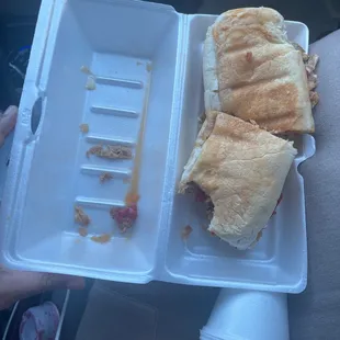 Soggy bread and oily/extra greasy meat