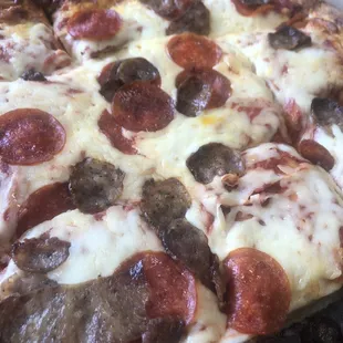 pepperoni and sausage pizza