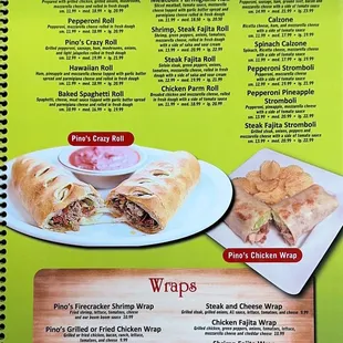 Rolls calzones &amp; Stromboli and wraps