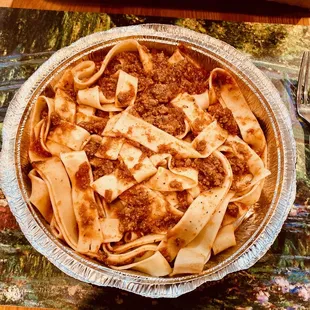 Pappardelle Con Ragu a casa