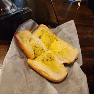 two pieces of bread on a plate