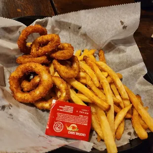 onion rings and french fries