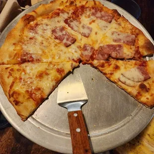 a half eaten pizza