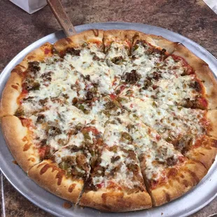Steak pizza