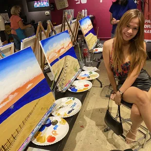 I enjoyed the painting class with my husband. Loved it