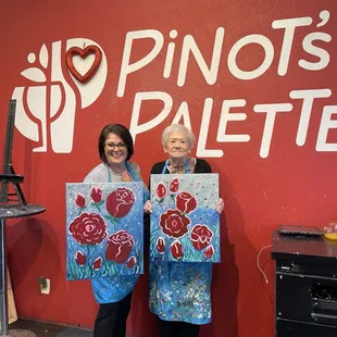 Mom and I showing off our masterpieces.