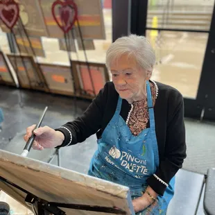 My mama, at the incredible age of 87, has embarked on a journey to create her very first canvas masterpiece! Way to go, mama!