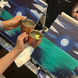 Painting with moscow mules
