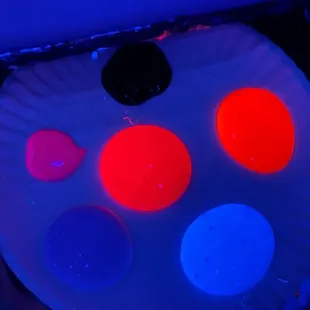 The paint under black light
