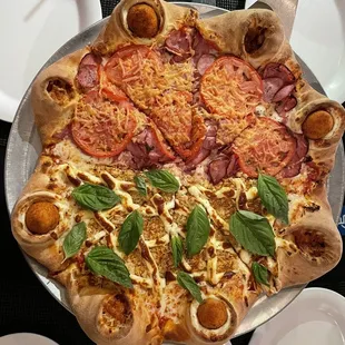 a pizza on a pan