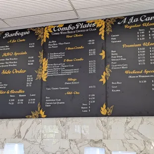 Menu/pricing as of Sept. 2024