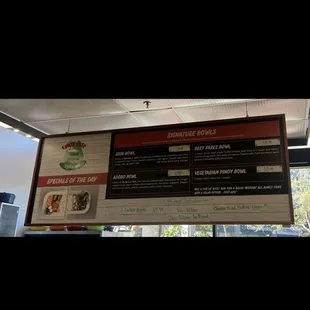 A wide menu selection