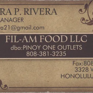 This is their business card.