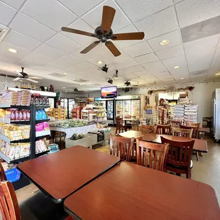 One of the dining areas. Tables are placed through this hybrid restaurant/grocery store.