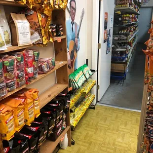 shelves of food and snacks