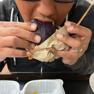 The best Ube Longanisa bun available any time of the day! Yummy for the tummy