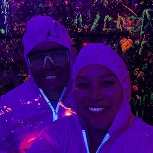 In bunny suits
