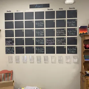 Calendar of events