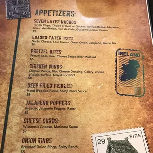 menu