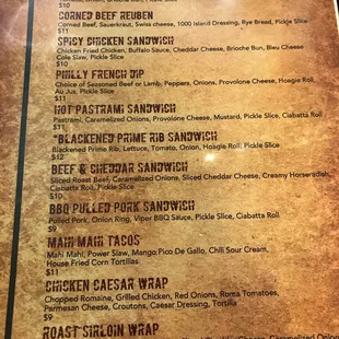 menu