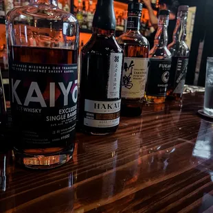 Sampling a few bottles from the collection.