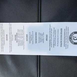 Menu back