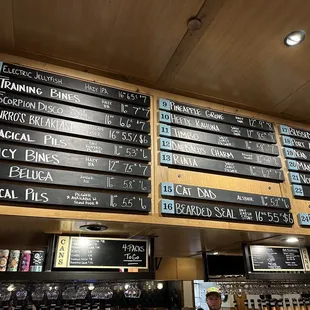 Beer menu