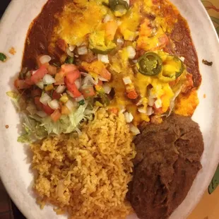 Enchiladas mexicana plate