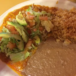 The deluxe beef enchilada plate