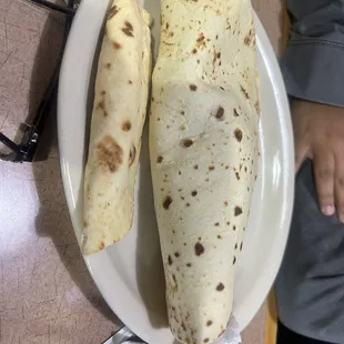 Small and large breakfast taco