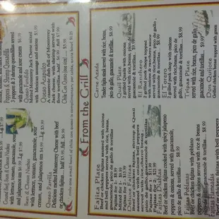 menu
